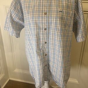 Wrangler Blue and White Casual Button Down Shirt